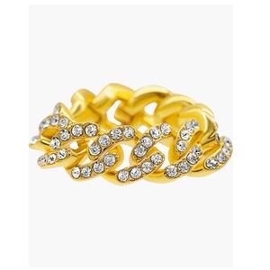 Adornia Pavé Cubic Zirconia Curb Chain Ring size 7